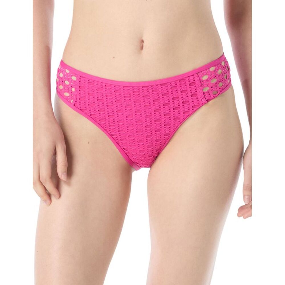 Carmen Marc Valvo Womens Crochet Bikini Bottom Medium Ultra Pink - NWT $58